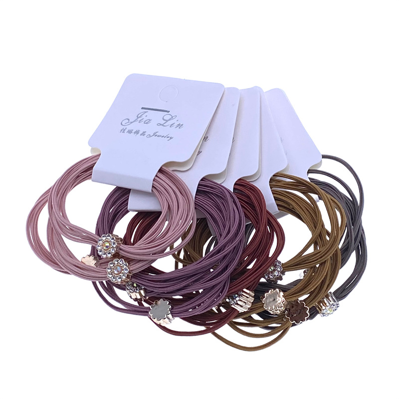 Las mujeres de tres en uno pequeño diamante completo exquisita banda de pelo banda de goma dos yuanes tienda de accesorios para el cabello accesorios para la cabeza al por mayor