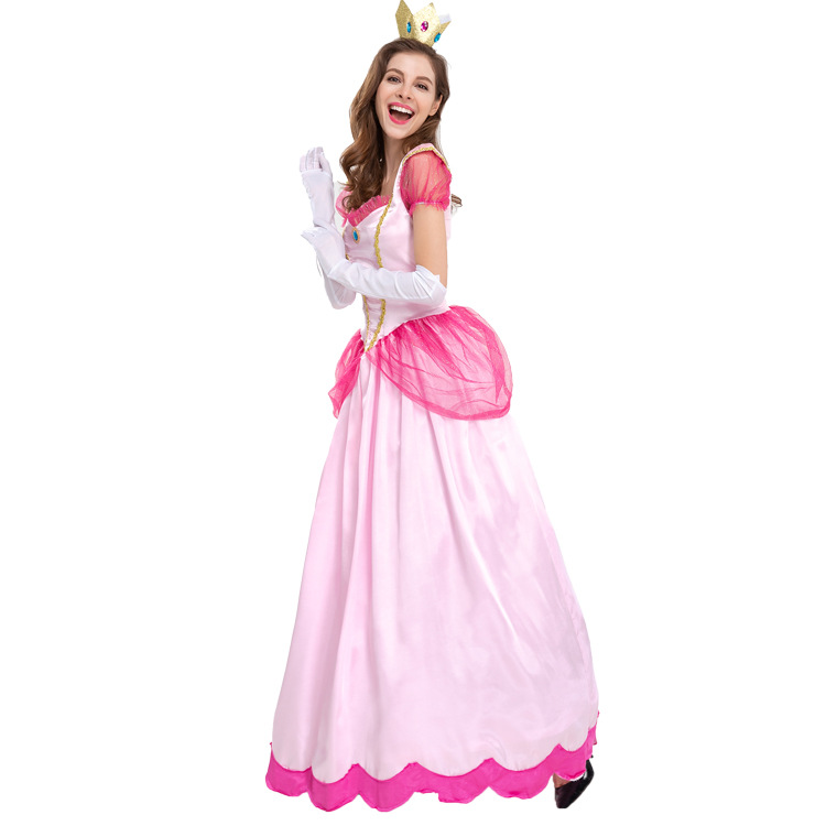 Disfraz de Halloween Mario adulto Biqi princesa vestido rosa priceParty rosa princesa rendimiento 2896 image 4