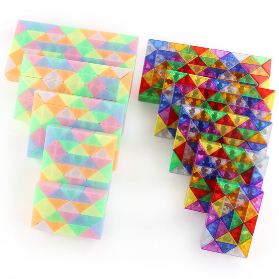 Diansheng New Jelly Glaze Color 24-Segment Variable Magic Ruler Folding Magic Snake Magic Ruler Toy 3D Folding Magic Ruler