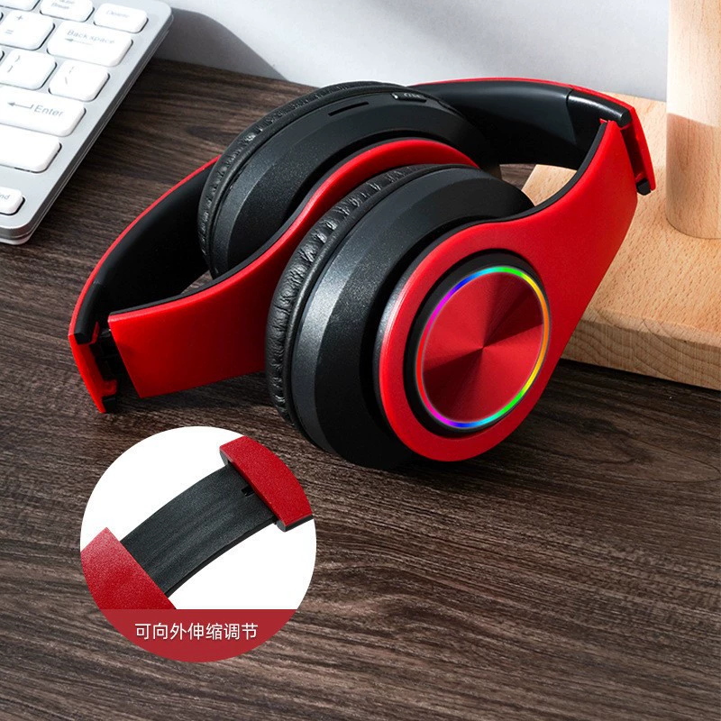 Популярная подсвечиваемая гарнитура B39 с наушным ободом, Bluetooth, беспроводная для игр и звонков, складная, киберспортивная, мощный бас