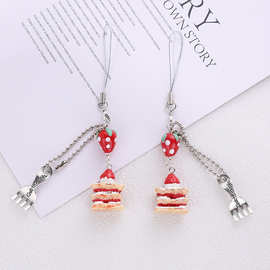 草莓挂绳  diy手机壳链条咕卡挂件可爱小众ins挂饰简约饰品少女心