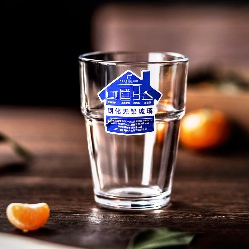 Bo Jiang creative stackable drink juice cup tempered glass water Cup Wei Cup heat-resistant flat light Cup spirits Cup