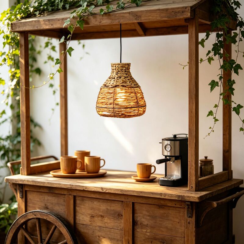 Straw-Woven Hanging Lampshade with a Closed End, Chinese-Style Tea Shop, Street Food Stall, Vacation Homestay, Water Bar, Cross-Border Small Batch Straw-Woven Hanging Lampshade with a Closed End, Chinese-Style Tea Shop, Street Food Stall, Vacation Homestay, Water Bar, Cross-Border Small Batch