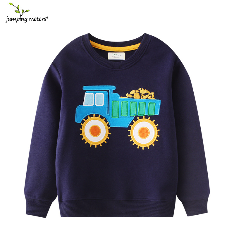 Otoño nuevo suéter de los muchachos estilo europeo y americano excavadora de los niños suéter de los muchachos chaqueta de los niños distribución entrega
