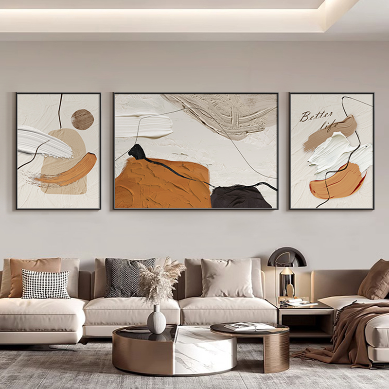 Living room sofa background wall hanging painting high-end…