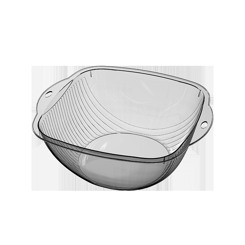 Cubo de plástico grueso para dormitorio de estudiantes, lavabo transparente, juego grande de artículos de tocador de tres piezas, escuela secundaria