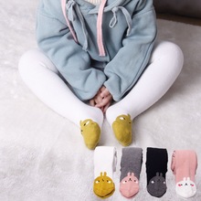 儿童连裤袜加厚加绒毛圈婴儿裤袜女童冬天打底裤袜外穿卡通小童