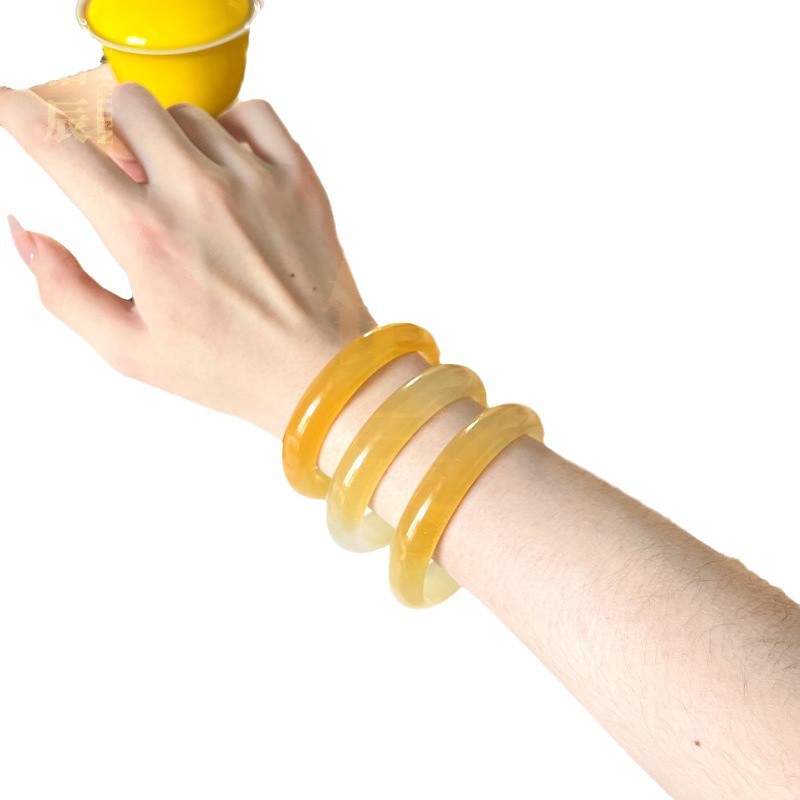 제조업체 도매 옥대용품 얼음 황룡 옥팔찌 반산 반물 오스만투스 양조 새로운 중국식 황옥팔찌