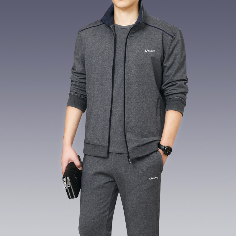 2019 nuevo traje deportivo de hombre primavera y otoño ropa deportiva de manga larga papá ropa deportiva de mediana edad image 7