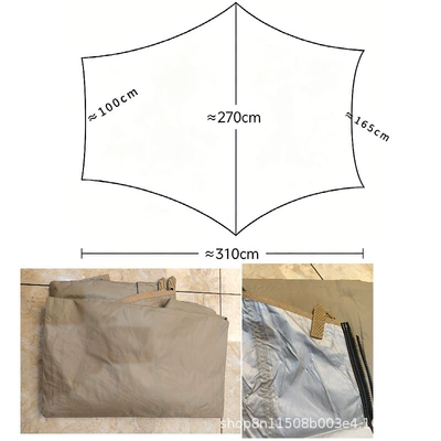 Car rear tent canopy, outdoor car side black-coated sunshade, sun protection, camping, quick-open, universal, portable (Avtomobil yan çətirləri) - random-color-silver-glue-27-3m-only-fabric-27-31m