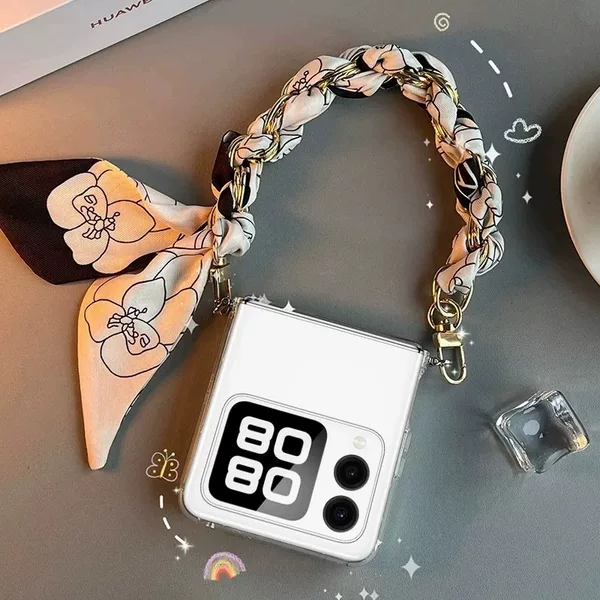Short Wrist Strap Phone Chain Scarf Phone Chain Woven Fresh Style Phone Lanyard Rope Ins Style