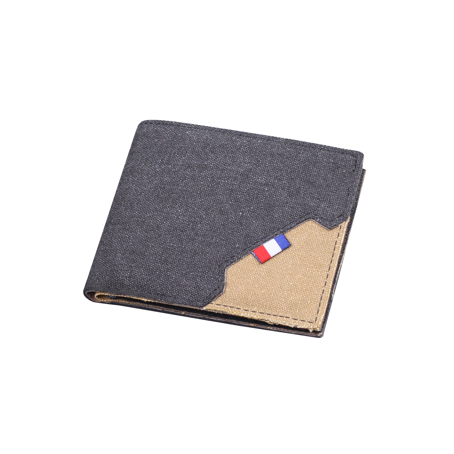 Canvas para hombres cartera corta de tela suave cartera de hombre doble para hombres multi-tarjeta nueva bolsa de tarjetas en 9 tarjetas