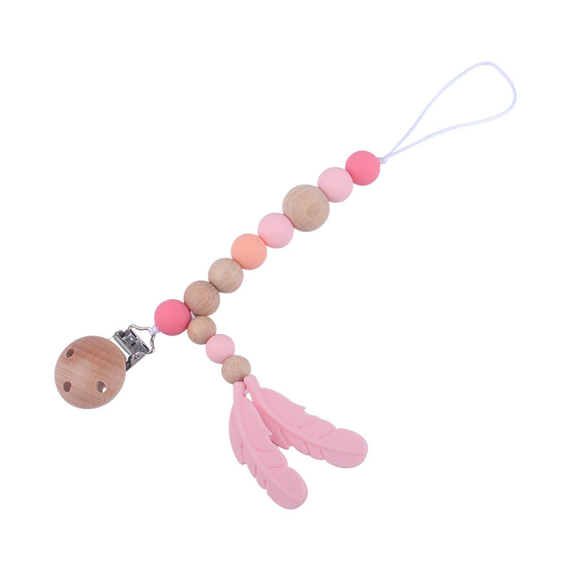 Suministros para bebés clip de chupete de haya chupete de silicona para bebé cadena anti-caída Amazon AliExpress nuevo