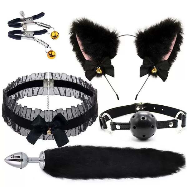 HAQI cat tail female back court develops fox tail anal plug removal anal plug wearing toy sm adult fun