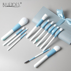 新款花漾晴空12支化妝刷套裝滄州實木柄超柔軟點彩刷散粉刷粉底刷