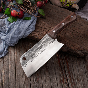 Forged kitchen knife slice small kitchen knife Chinese household kitchen knife stainless steel slice Longquan handicraft old iron knife