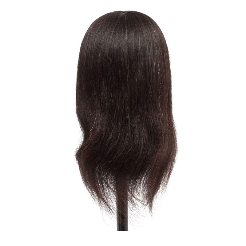 Maniquí de peluquería para práctica de corte de pelo para aprendices, modelo de cabello corto con cabello real, se puede peinar y teñir.