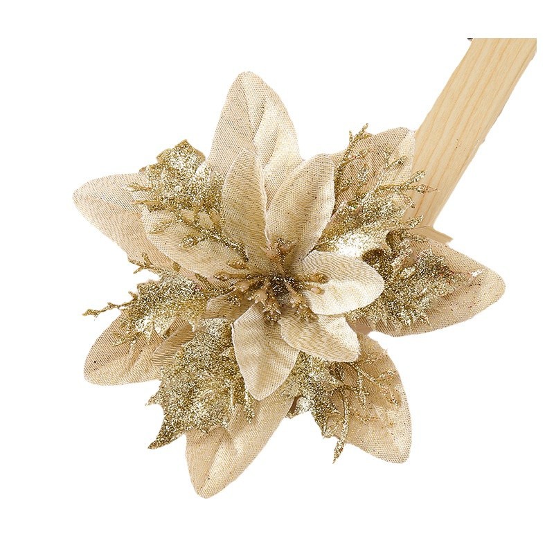 Nuevas flores de Navidad de polen de flores de Navidad decoraciones creativas diy doble polvo de oro guirnaldas de fábrica de decoración