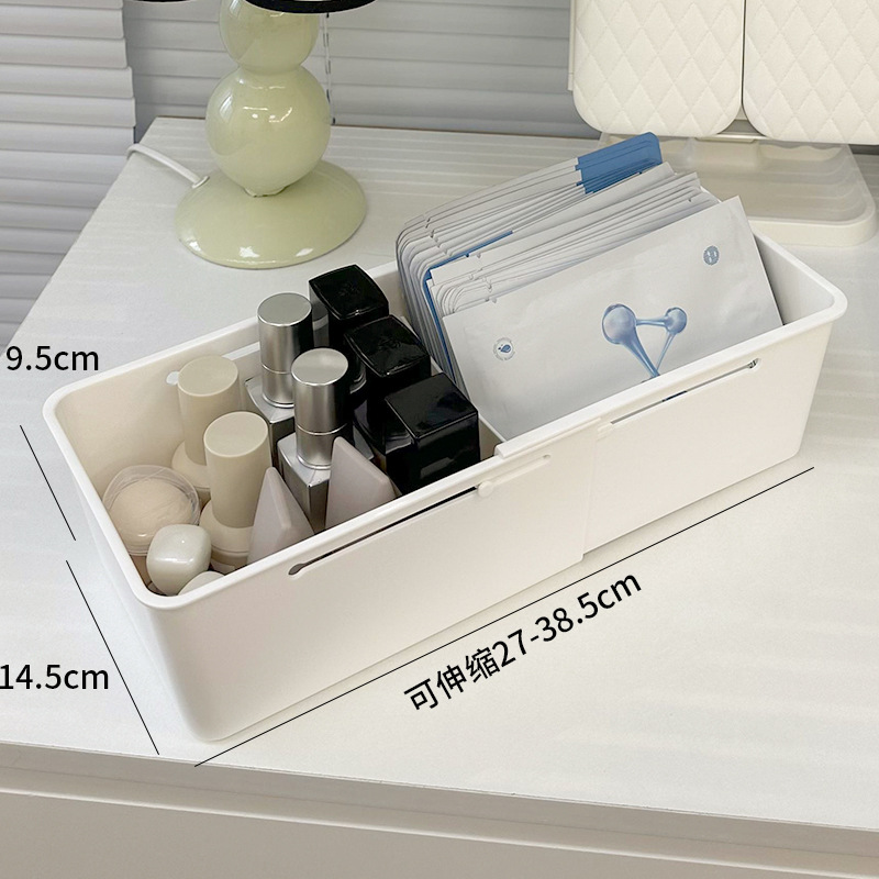 Telescopic cosmetic storage box, storage system, brush, dressing table, lipstick