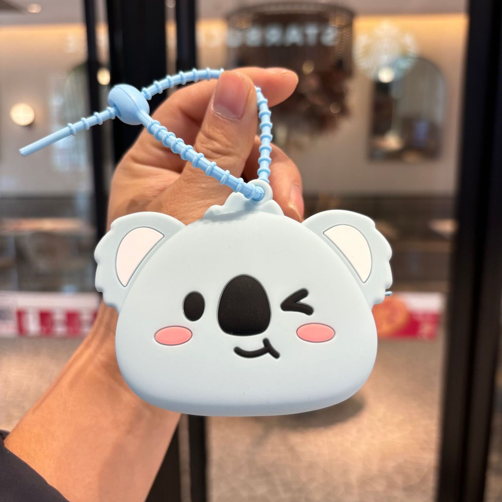 Bolsas de silicona de Año Nuevo lindas bolsas de cambio llaveros colgantes osos pareja llaveros agarrar la máquina de regalo pequeño