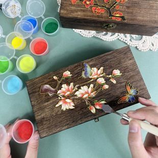 Cloisonné Enamel Jewelry Box DIY Material Kit Chinese Style Gift for Friends Handmade Gift Intangible Cultural Heritage Team-Building Activity