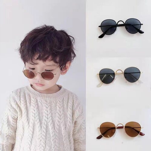 New fashionable children's sunglasses for outdoor travel, anti-UV baby sun visors, retro street style glasses