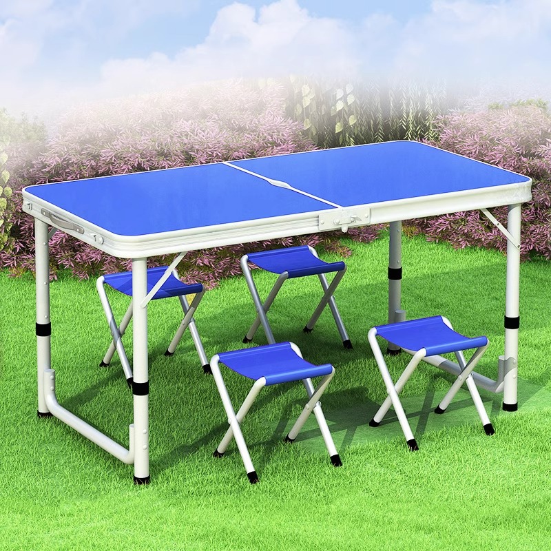 Puesto de mercado nocturno, mesa pequeña plegable rectangular portátil, mesa de comedor para el hogar simple, mesa plegable para exteriores