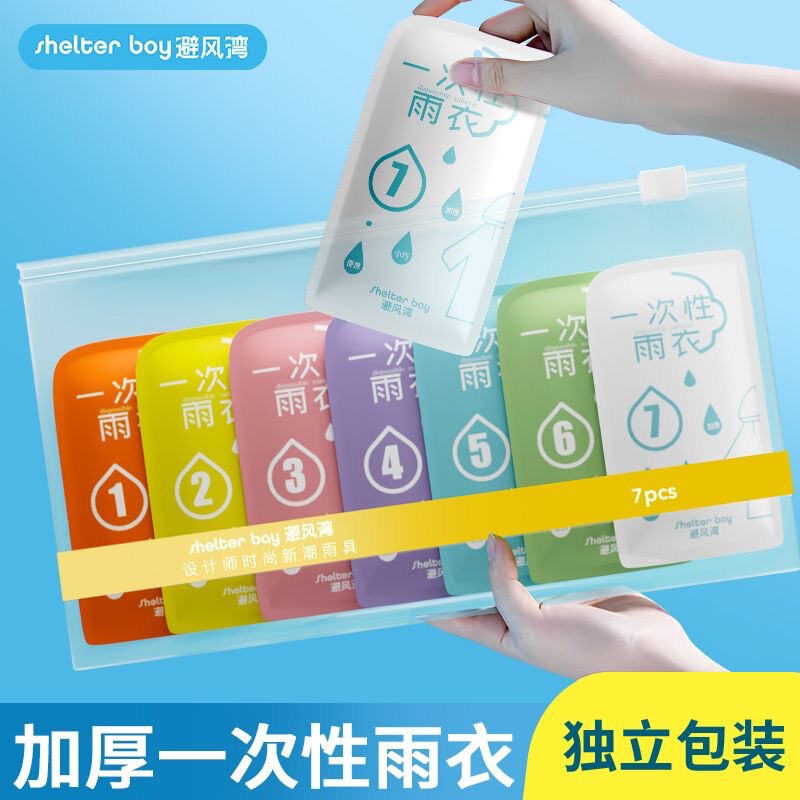 Footprint Premium Disposable Raincoat Portable Vacuum Card Packaging Adult Outdoor Travel Rain Poncho Fashionable and Riotproof