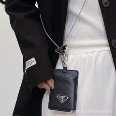 欧美潮牌工作证卡套身份证银行卡公交卡门禁卡防丢插卡包斜挎链条