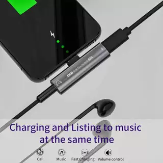 哇噢Type-c手机转接头转接线耳机充电二合一3.2USB-C音频手机转换