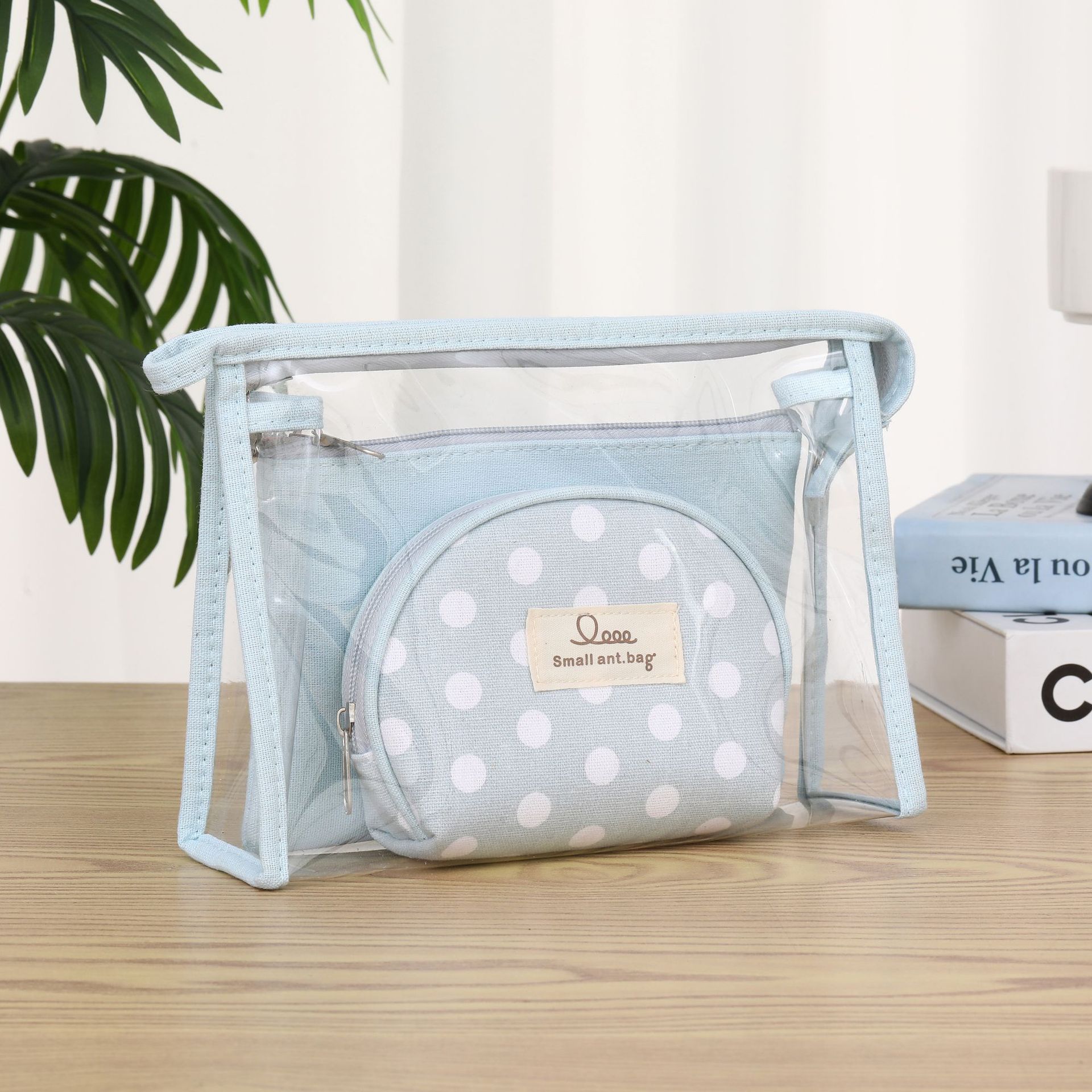 Bolsa de maquillaje transparente de PVC al por mayor tres piezas de viaje bolsa de lavado mujer al aire libre bolsa de almacenamiento impermeable de gran capacidad image 9