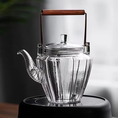 鑽石提梁壺功夫茶具套裝家用玻璃泡茶壺耐高溫泡茶具套裝帶把帶蓋