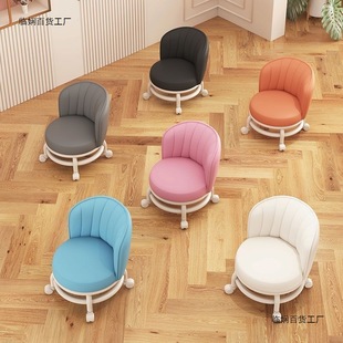 Swivel Small Stool for Home Use, Small Chair, Sofa Stool with Wheels, Low Stool for Children and Adults, Trendy Small Round Stool