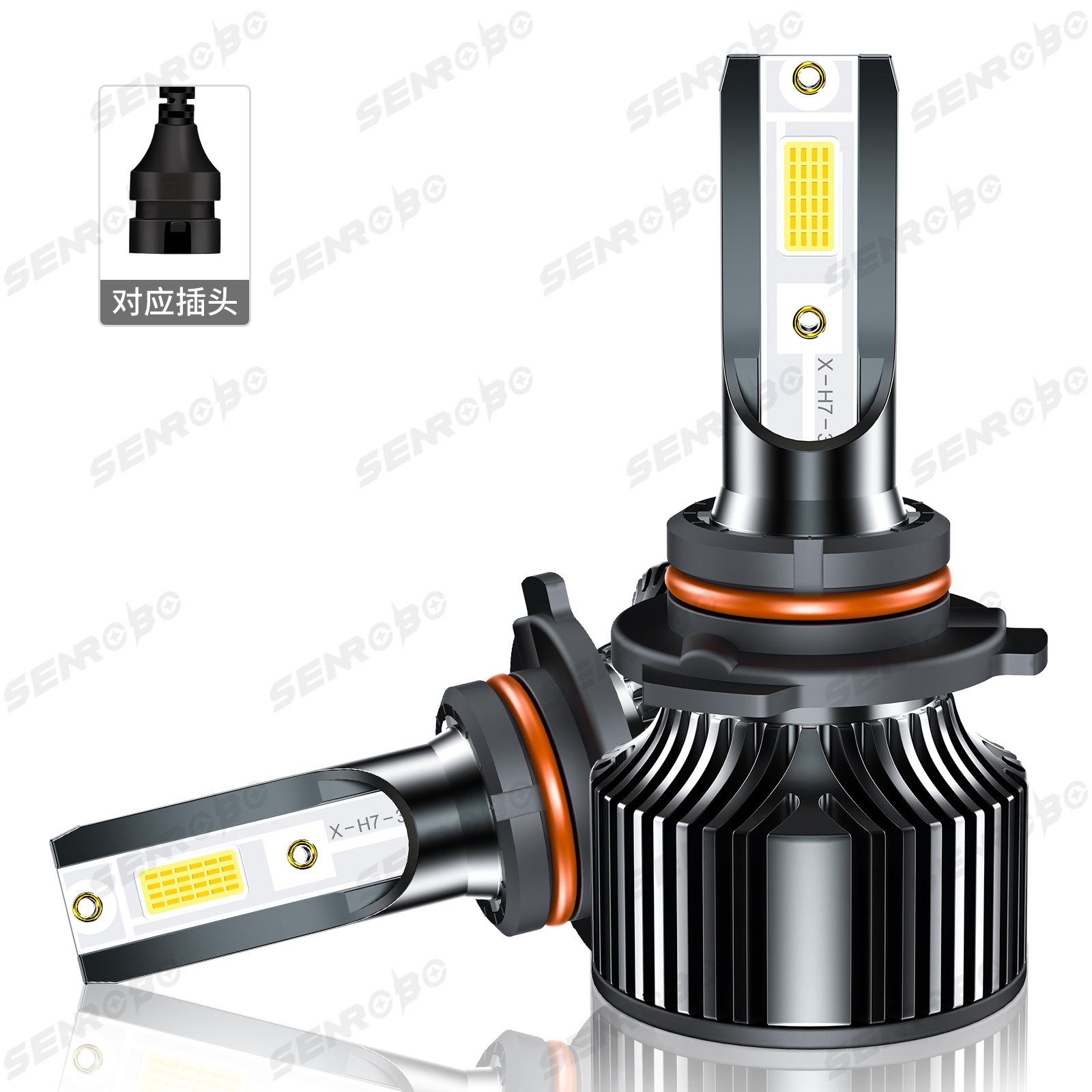SENROBO automóvil LED delanteros cruzados venta caliente H1H7H11900590069012 luz brillante