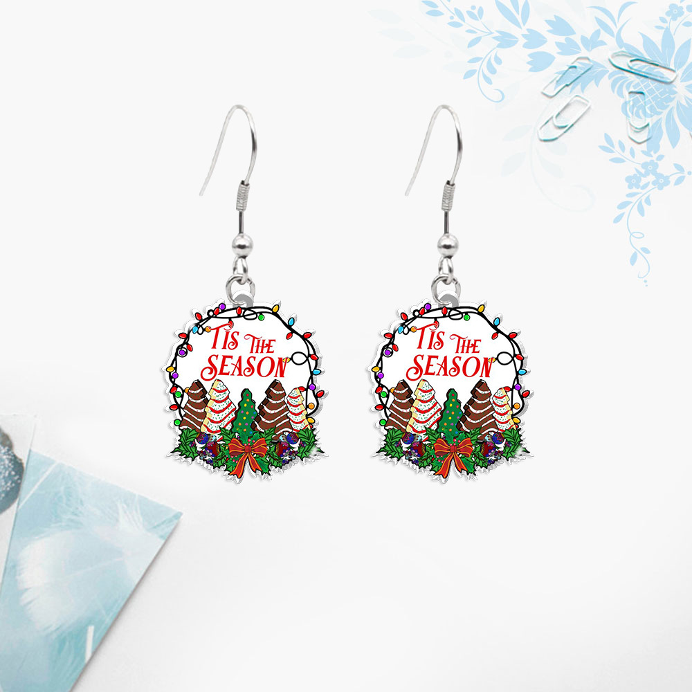 Fashion Christmas Tree Letter Arylic Alloy Christmas Womenu0027S Earrings 1 Pair