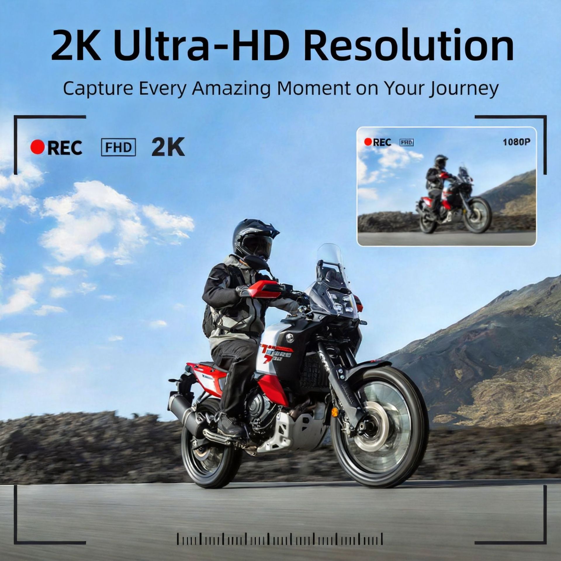 New Q8 Motorcycle Dashcam with Dual Recording, Electric Vehicle Riding GPS Tracking, IP66 Waterproof and Anti-Theft