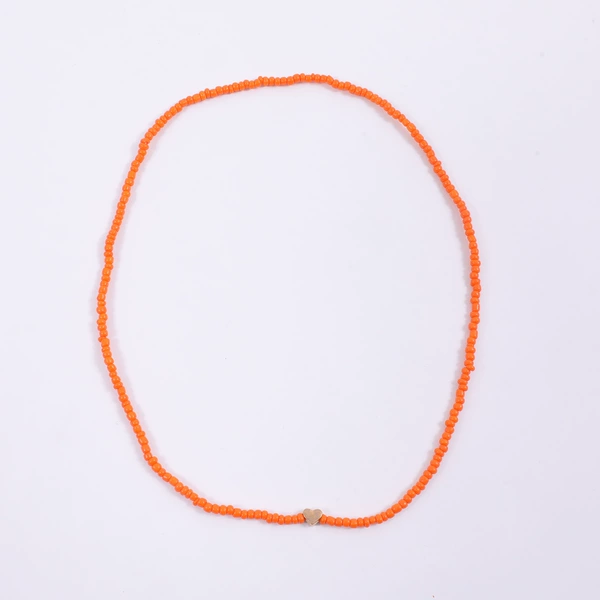 Orange necklace from pearl, bracelet