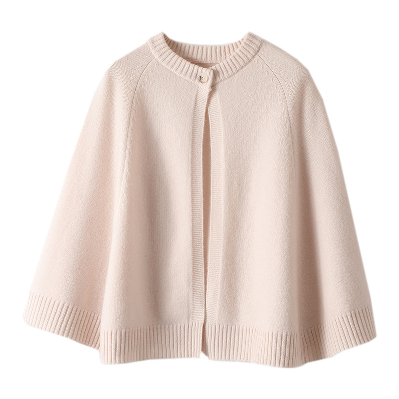 니트 숄 스카프 배트 슬리브 따뜻함 유지 새로운 순수 울 케이프 타입 다용도 단추 아우터 카디건