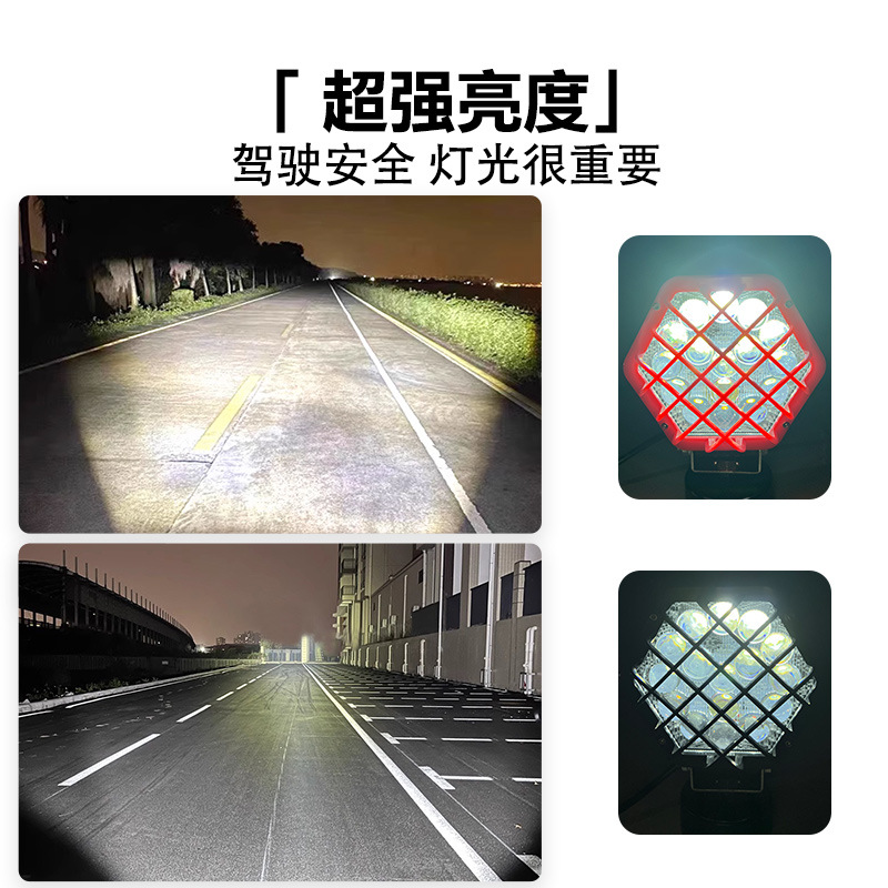 5,4 pulgadas hexagonal led48 W luz de trabajo luz del coche foco de luz del vehículo todoterreno luz de la motocicleta suministro transfronterizo