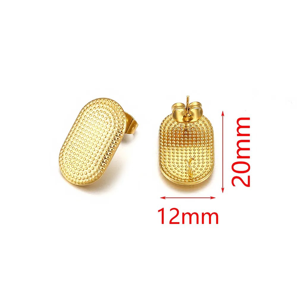 10 Pieces 304 Stainless Steel Gold Plated Solid Color Earring Findings display picture 4