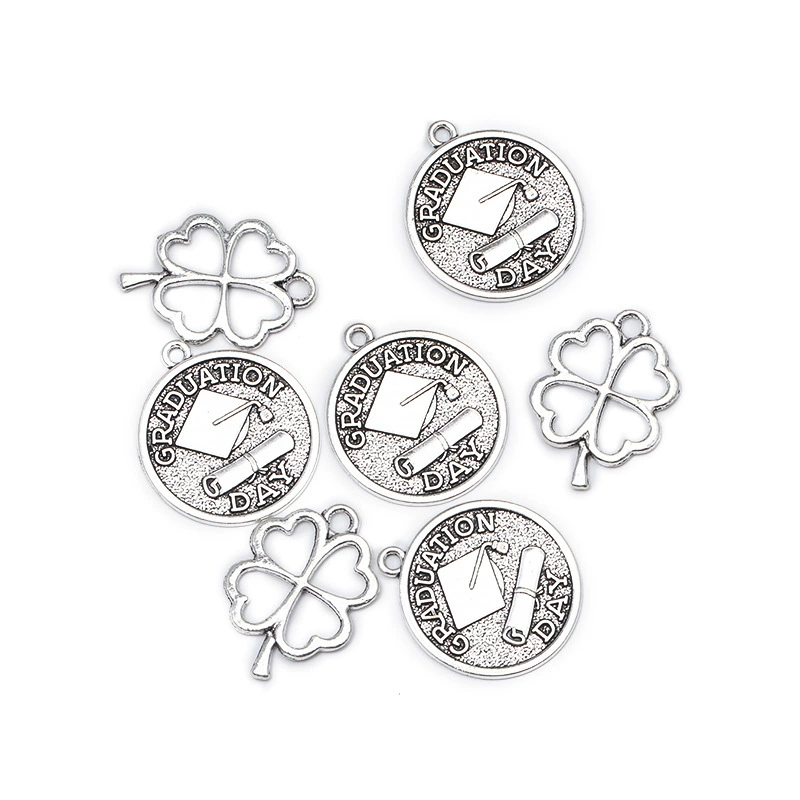 DIY винтажный сплав ювелирные аксессуары Клевер выпускной памятный знак подвеска декоративных изделий