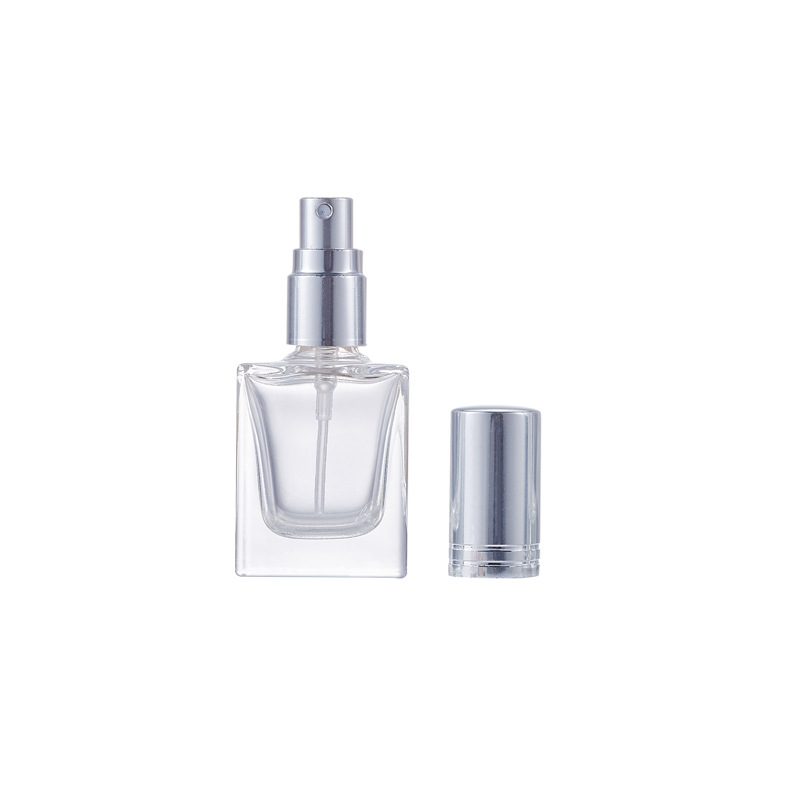 Botella de perfumes 10ml botella de spray cuadrada de vidrio vacía botella de viaje transparente botella de muestra pequeña botella de cuatro cuadrados