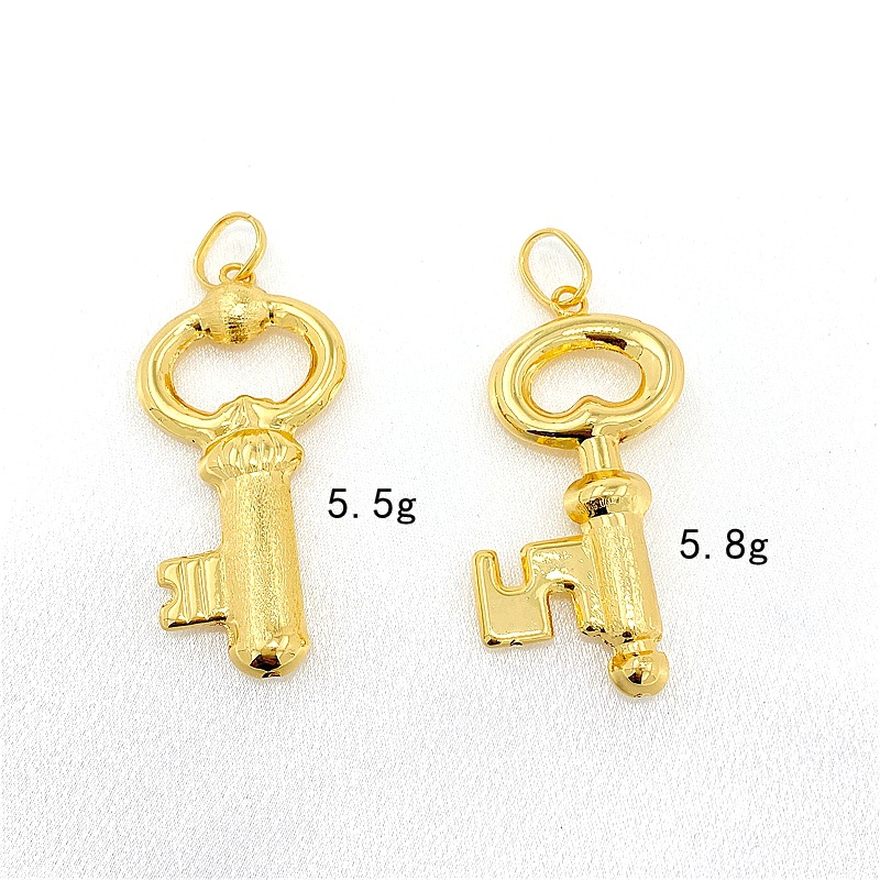 Key Pattern Wholesale Jewelry Retro Exaggerated Key Copper Plating Key Pendant Necklace