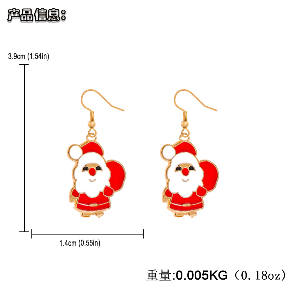 Christmas Decoration Necklace Creative Cartoon Elk Bell Santa Claus Bracelet Earring Set display picture 26