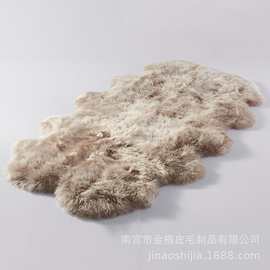 澳洲整张羊皮纯羊毛地毯毛绒沙发坐垫椅子飘窗垫 家用 欧式驼色毯