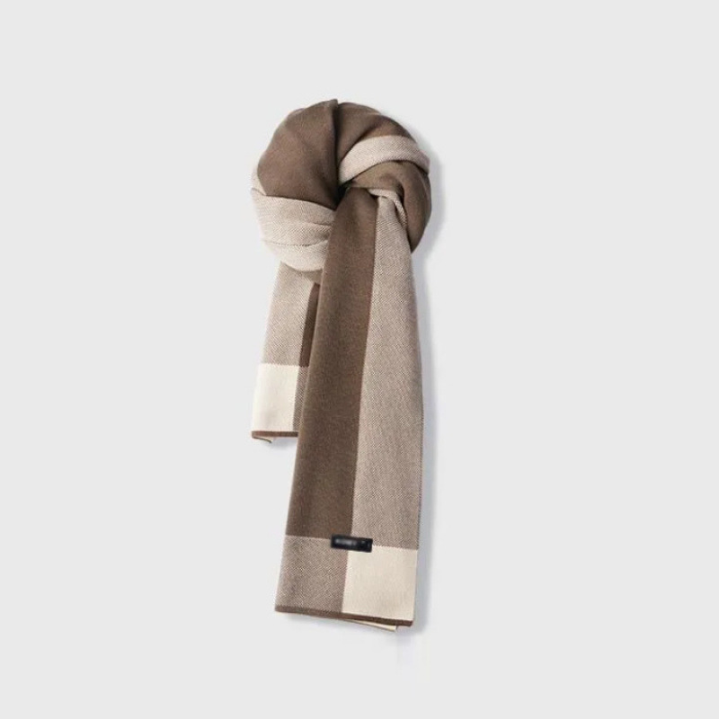 Three stripes scarf khaki
