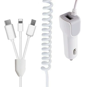 Yeni ördək dimdiyi 3-ü 1-də avtomobil şarj cihazı 2.1A USB