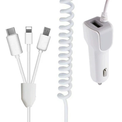 New Duckbill 3-in-1 Car Charger 2.1A Car Mobile Phone Fast Charging Charger USB Wired Car Charger Car Charger Factory (Mobil şarj cihazları)