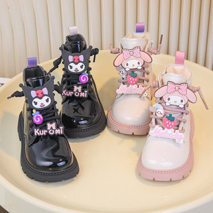 Girls Boots Cute Cartoon Princess Leather Boots 2025 Spring & Fall New Kidsren's Short Boots Soft Sole Girls Single Boots Trendy