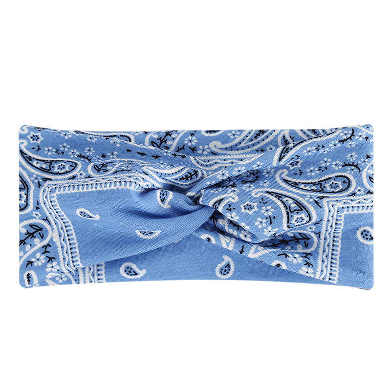 Europa y América de yoga bohemio deportes banda para el cabello elástico antideslizante banda para el cabello de ala ancha entrenamiento correr sudor-absorbente diadema de las mujeres